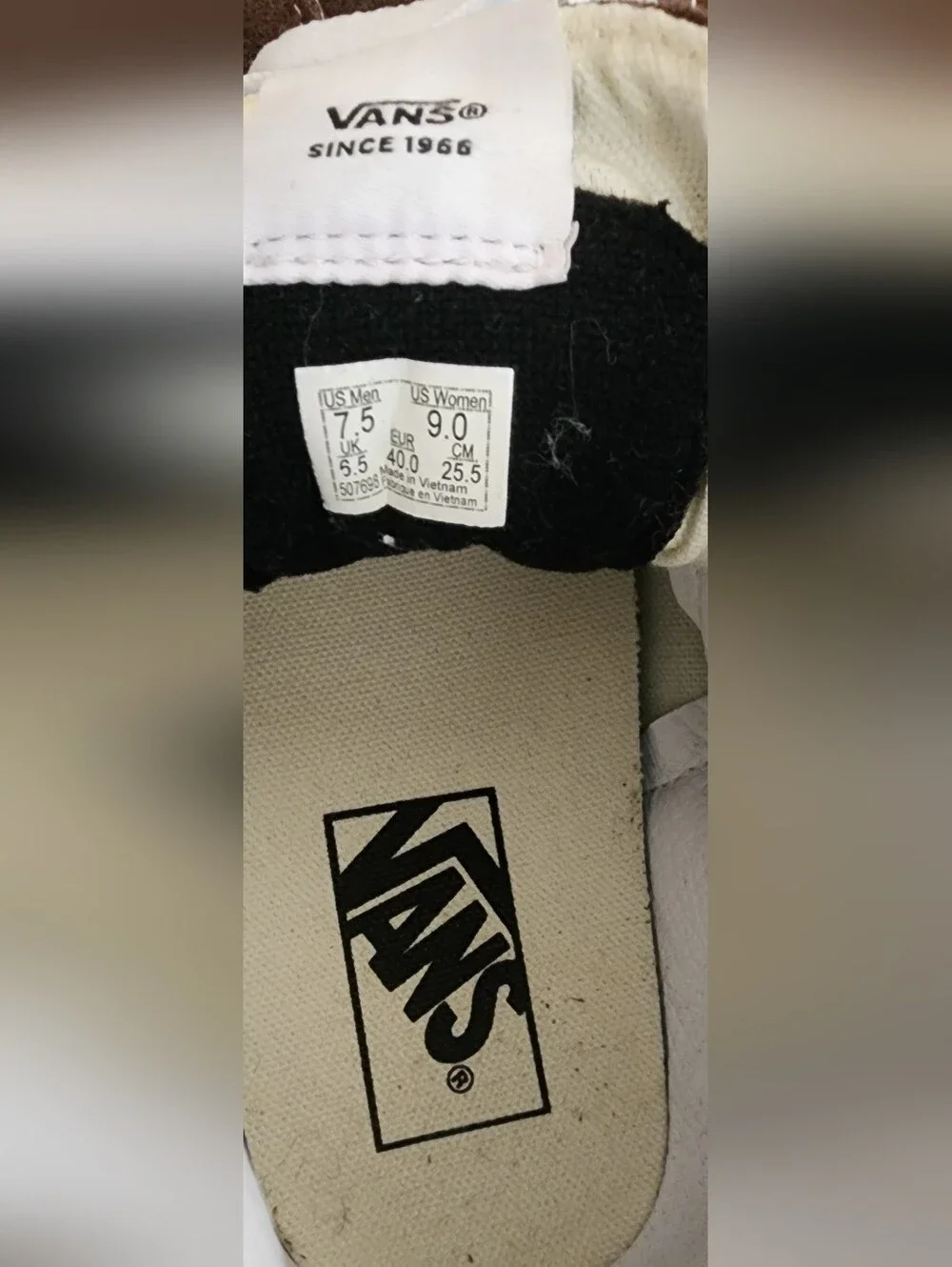 Vans Sk8-Hi Brown Suede Canvas High-Top Sneakers Women 9 Men 7.5 Unisex